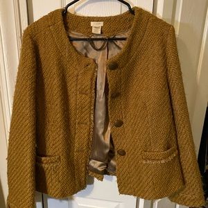 J.Crew Wool Tweed Collarless Jacket EUC